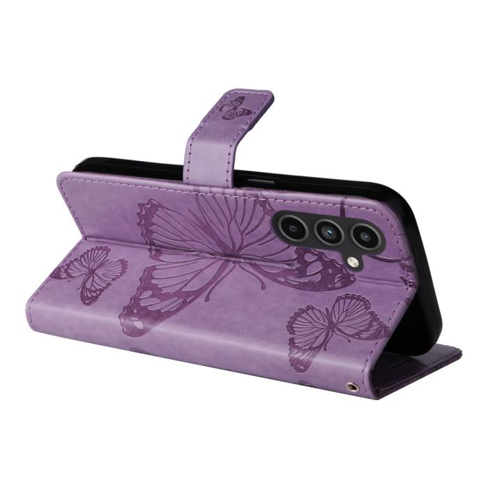 Bild 4,  Samsung Galaxy A15 5G Fodral Fjäril Tryck Lila - Teknikhallen.se