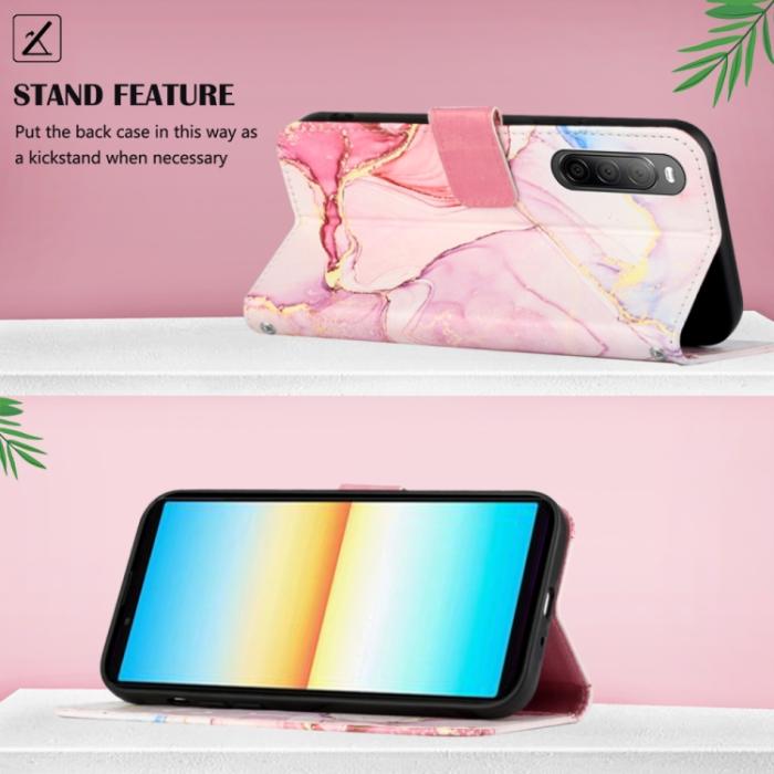 Bild 4,  Sony Xperia 10 IV Fodral Marmor Rosa/Guld - Teknikhallen.se