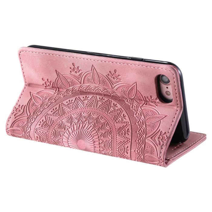 Bild 3,  iPhone 17e / 16e Fodral Flip Mandala Läder Roséguld - Teknikhallen.se