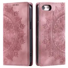  iPhone 17e / 16e Fodral Flip Mandala L&auml;der Ros&eacute;guld - Teknikhallen.se