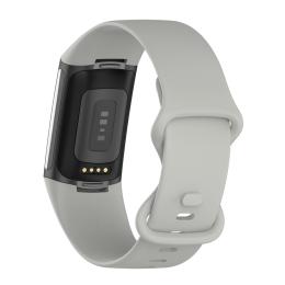  Fitbit Charge 6 / 5 Armband TPU (S) Grå - Teknikhallen.se