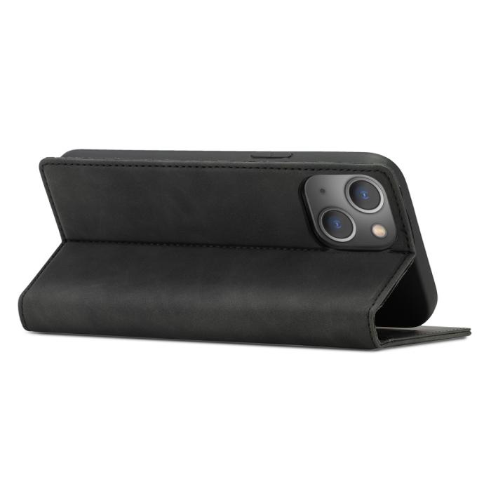 Bild 4, LC.IMEEKE LC.IMEEKE iPhone 15 Plus Fodral Flip Läder Svart - Teknikhallen.se