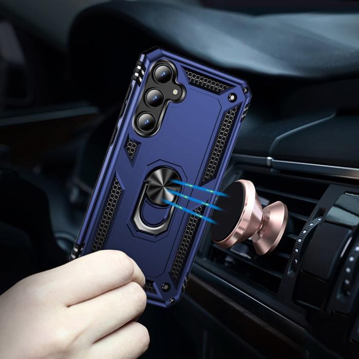 Bild 3,  Samsung Galaxy A55 5G Skal Ring Armor Hybrid Blå - Teknikhallen.se