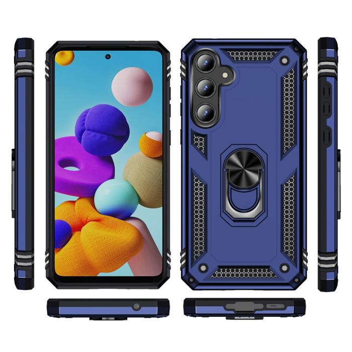 Bild 6,  Samsung Galaxy A55 5G Skal Ring Armor Hybrid Blå - Teknikhallen.se