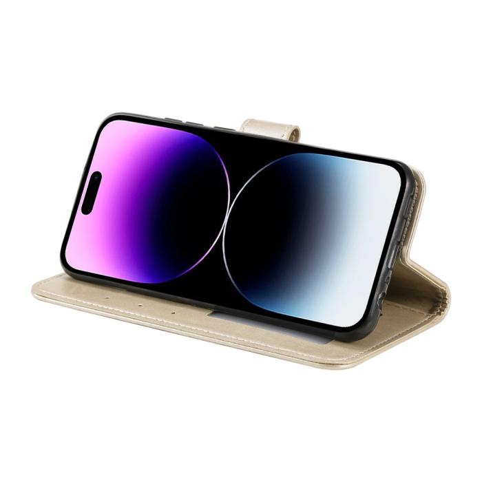 Bild 3,  iPhone 16 Fodral Mandala Läder Guld - Teknikhallen.se