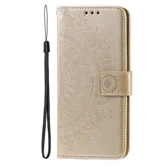 Bild 5,  iPhone 16 Fodral Mandala Läder Guld - Teknikhallen.se