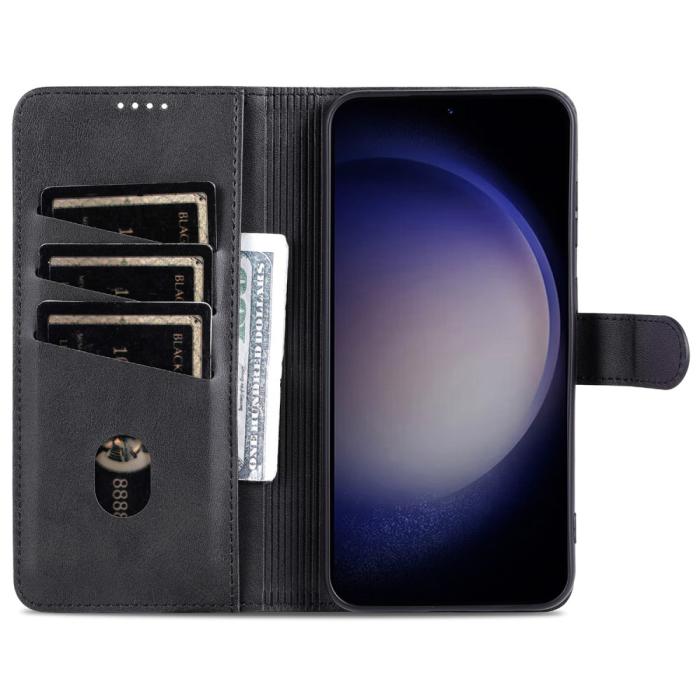 Bild 3, AZNS AZNS Samsung Galaxy S24 FE Fodral Läder Svart - Teknikhallen.se