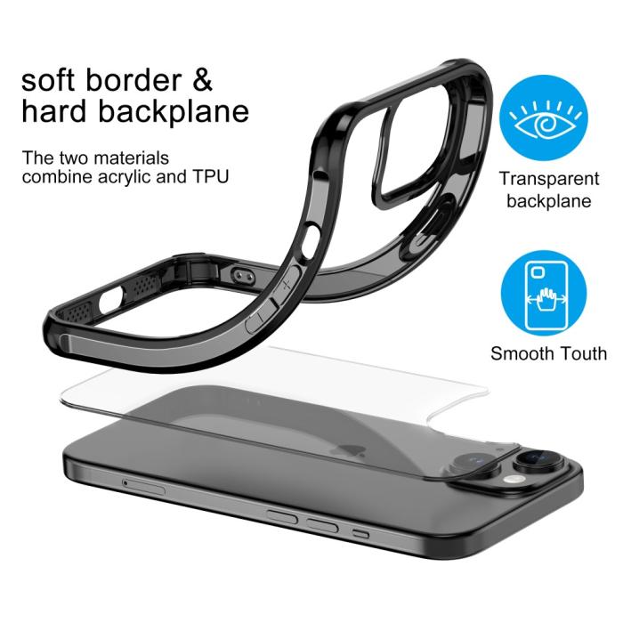 Bild 5, LEEU DESIGN LEEU DESIGN iPhone 15 Plus Skal AirBag Hybrid Matt Svart - Teknikhallen.se