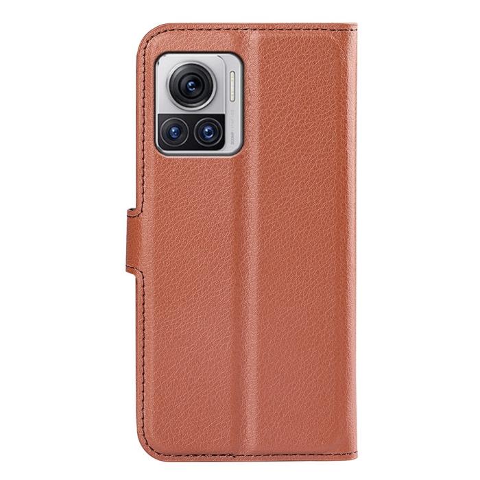 Bild 6,  Motorola Edge 30 Ultra 5G Fodral Litchi Läder Brun - Teknikhallen.se