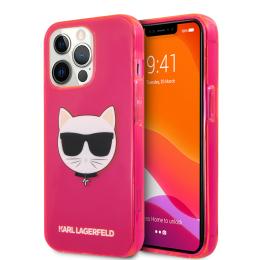 Karl Lagerfeld Karl Lagerfeld iPhone 13 Pro Skal TPU Choupette Fluorescent Rosa - Teknikhallen.se