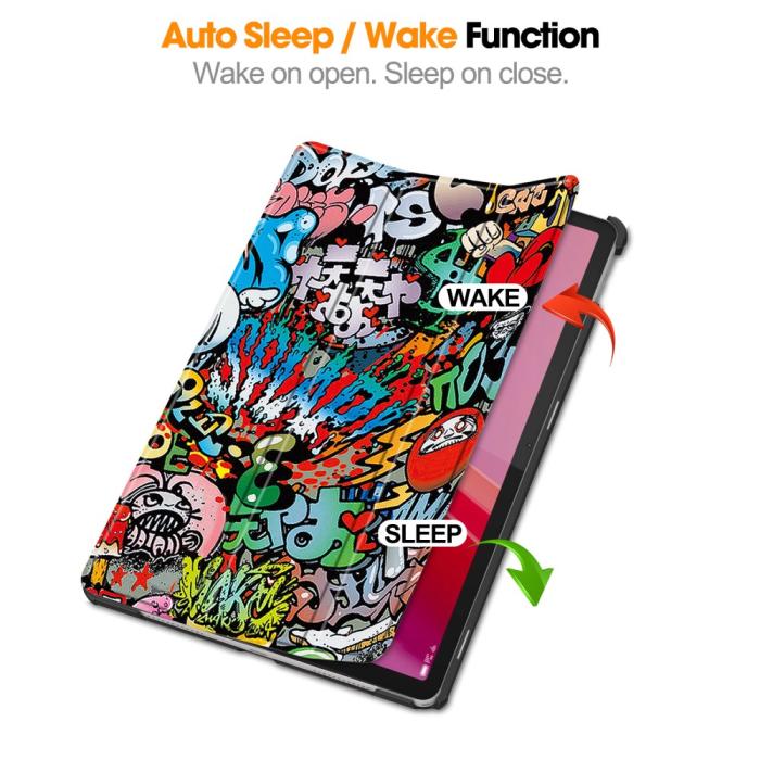Bild 3,  Lenovo Tab M11 Fodral Tri-Fold Läder Graffiti - Teknikhallen.se