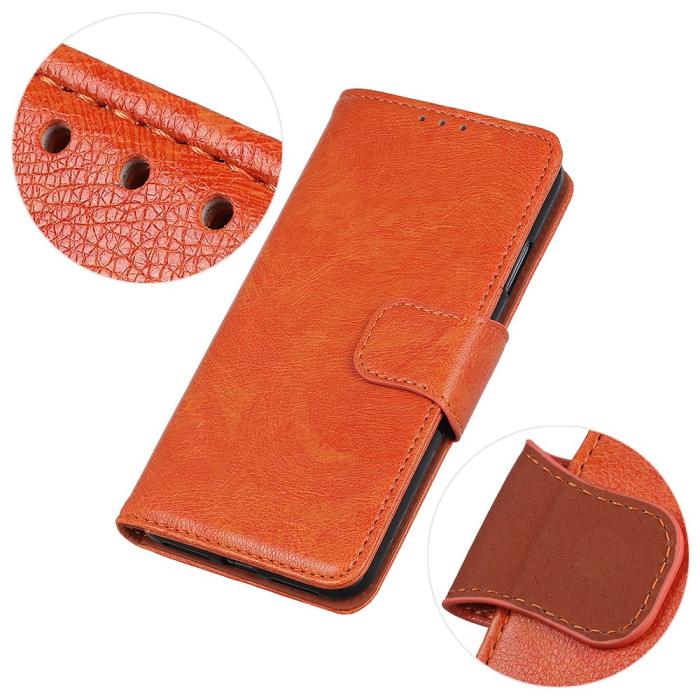 Bild 4,  Motorola Edge 40 Pro 5G Fodral Split Läder Orange - Teknikhallen.se