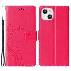  iPhone 15 Fodral Med Blommigt Tryck R&ouml;d/Rosa - Teknikhallen.se