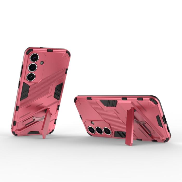 Bild 2,  Samsung Galaxy S25 Skal Kickstand Hybrid Armor Rosa - Teknikhallen.se