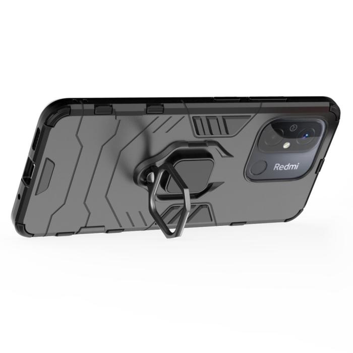Bild 4,  Xiaomi Redmi 12C 4G Skal Ring Hybrid Armor Svart - Teknikhallen.se