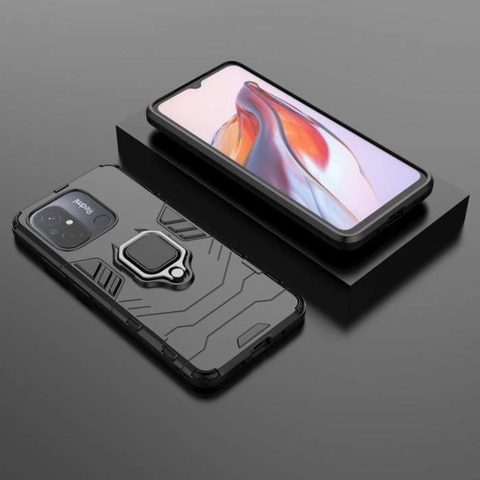 Bild 5,  Xiaomi Redmi 12C 4G Skal Ring Hybrid Armor Svart - Teknikhallen.se