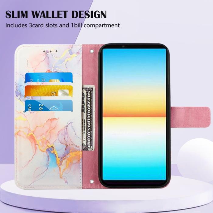 Bild 3,  Sony Xperia 10 IV Fodral Marmor Galaxy Vit - Teknikhallen.se
