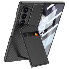 GKK GKK Galaxy Z Fold 6 Skal Med Korth&aring;llare L&auml;der Svart - Teknikhallen.se