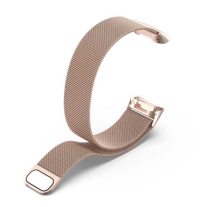 Bild 2,  Fitbit Charge 6 / 5 Metall Armband Milanese Loop Champagne Guld - Teknikhallen.se