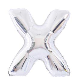  Bokstavsballong X 70 cm Silver - Teknikhallen.se