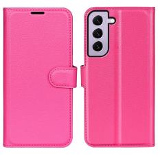  Samsung Galaxy S23 Fodral Litchi L&auml;der Rosa - Teknikhallen.se