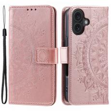  iPhone 16 Fodral Mandala L&auml;der Ros&eacute;guld - Teknikhallen.se