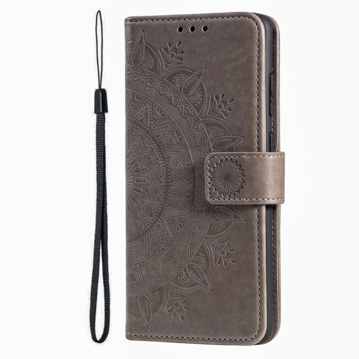 Bild 5,  iPhone 16 Fodral Mandala Läder Grå - Teknikhallen.se