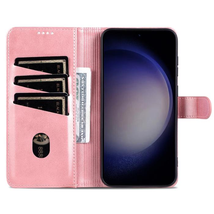 Bild 3, AZNS AZNS Samsung Galaxy S24 FE Fodral Läder Roséguld - Teknikhallen.se
