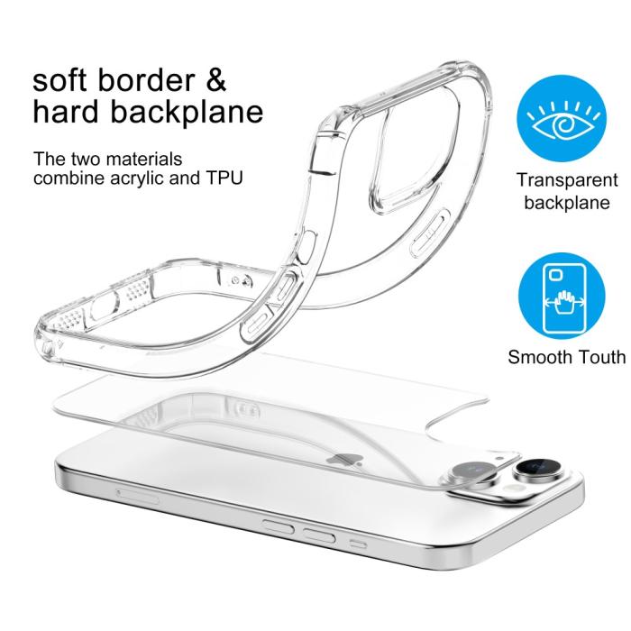 Bild 4, LEEU DESIGN LEEU DESIGN iPhone 15 Plus Skal AirBag Hybrid Transparent - Teknikhallen.se
