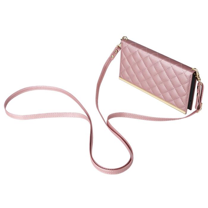 Bild 4,  Samsung Galaxy S25 Plus Fodral Rhombus Läder Roséguld - Teknikhallen.se