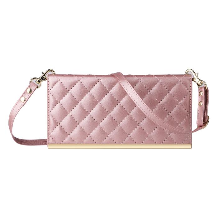 Bild 5,  Samsung Galaxy S25 Plus Fodral Rhombus Läder Roséguld - Teknikhallen.se