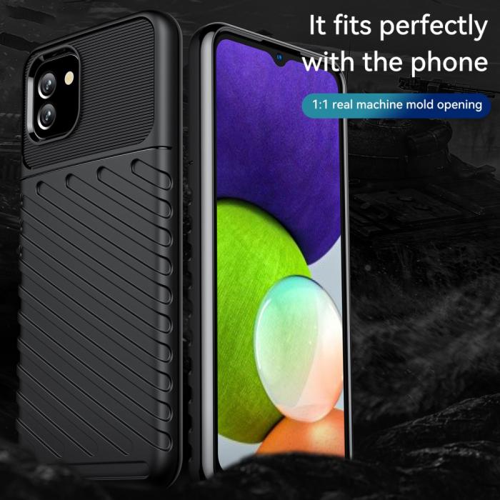 Bild 2,  Samsung Galaxy A03 Skal Twill Textur Svart - Teknikhallen.se