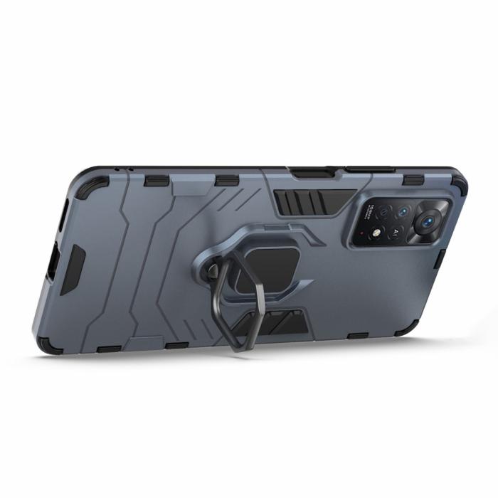 Bild 2,  Xiaomi Redmi Note 11 Pro 5G Skal Armor Hybrid Ring Blå - Teknikhallen.se
