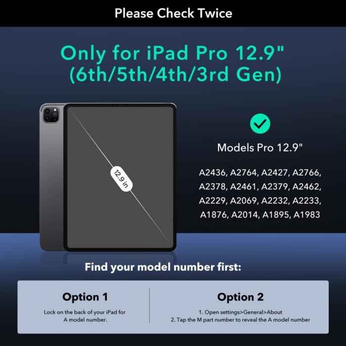 Bild 2, ESR ESR iPad Pro 12.9 2018/2020/2021/2022 Skärmskydd 2-PACK - Teknikhallen.se