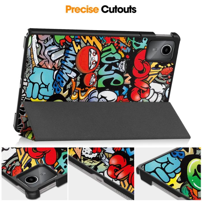 Bild 6,  Lenovo Tab M11 Fodral Tri-Fold Läder Graffiti - Teknikhallen.se