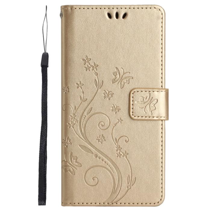 Bild 6,  iPhone 16 Plus Fodral Med Blommigt Tryck Guld - Teknikhallen.se