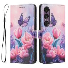  Sony Xperia 1 VII Fodral Med Tryck Rosa Blommor - Teknikhallen.se