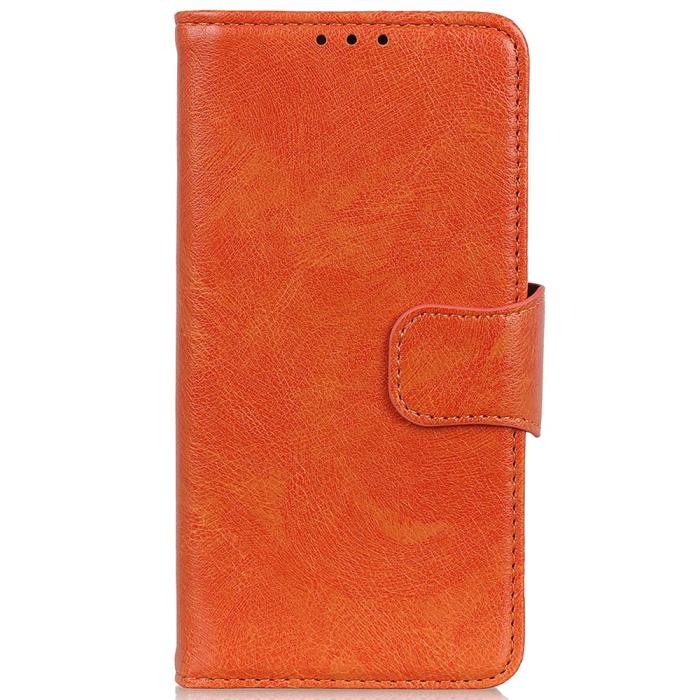 Bild 6,  Motorola Edge 40 Pro 5G Fodral Split Läder Orange - Teknikhallen.se