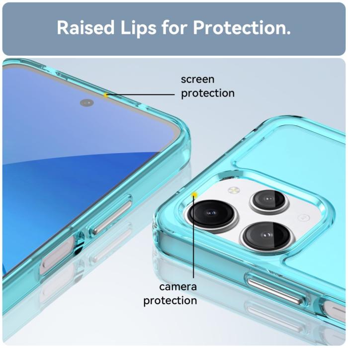 Bild 6,  Xiaomi Redmi 12 5G/4G Skal Akryl/TPU Transparent Blå - Teknikhallen.se