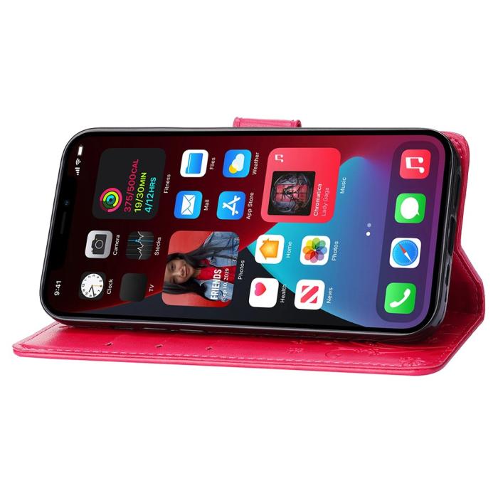 Bild 3,  iPhone 15 Fodral Med Blommigt Tryck Röd/Rosa - Teknikhallen.se