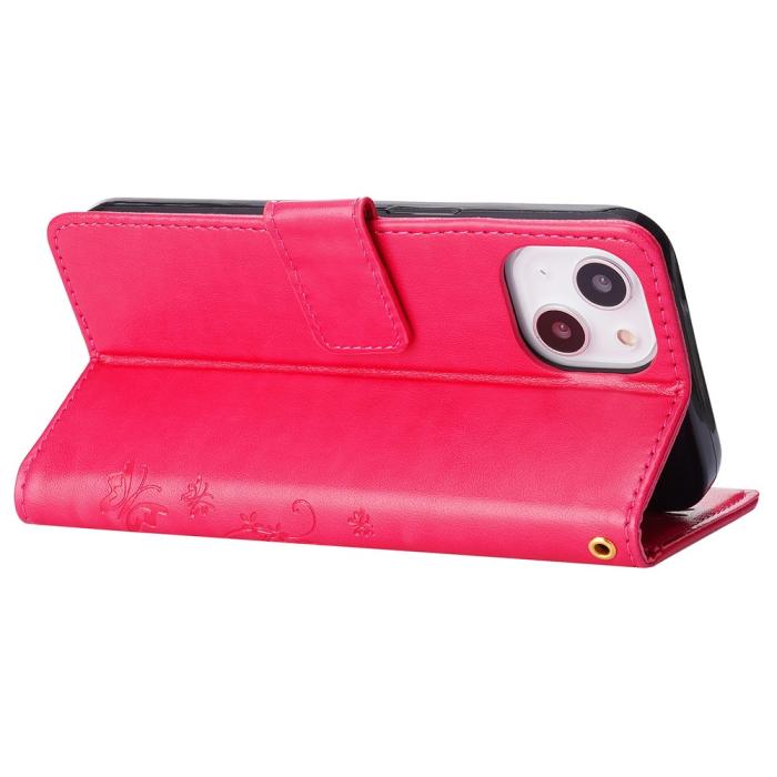 Bild 4,  iPhone 15 Fodral Med Blommigt Tryck Röd/Rosa - Teknikhallen.se