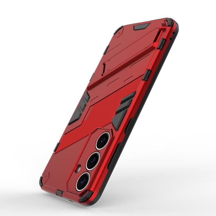 Bild 4,  Samsung Galaxy S25 Skal Kickstand Hybrid Armor Röd - Teknikhallen.se