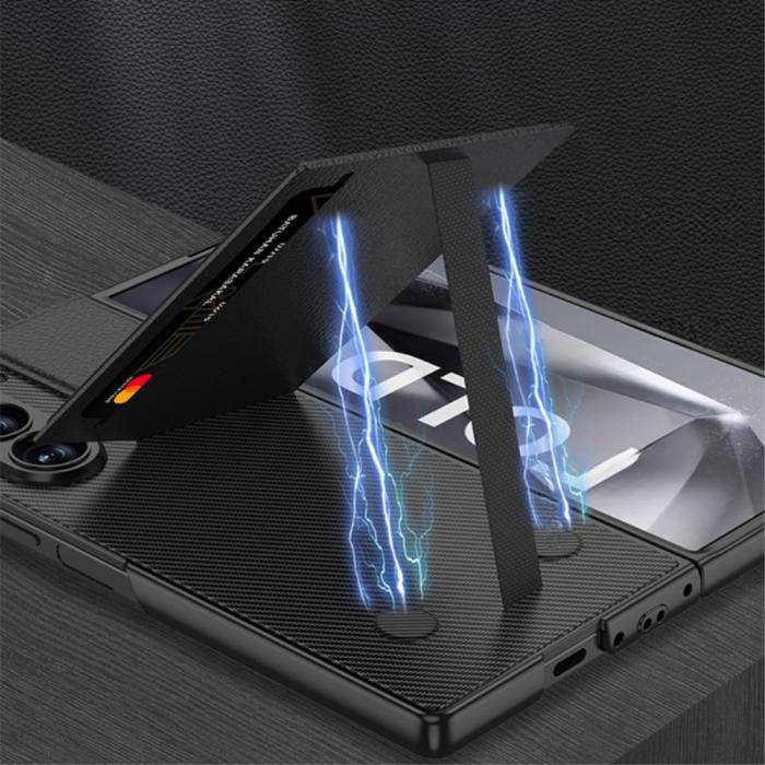 Bild 3, GKK GKK Galaxy Z Fold 6 Skal Med Korthållare Läder Svart - Teknikhallen.se