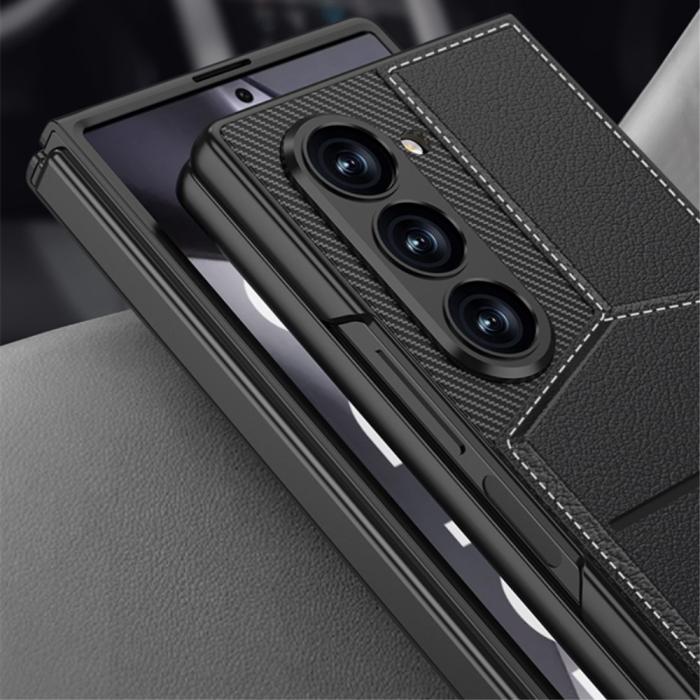 Bild 4, GKK GKK Galaxy Z Fold 6 Skal Med Korthållare Läder Svart - Teknikhallen.se