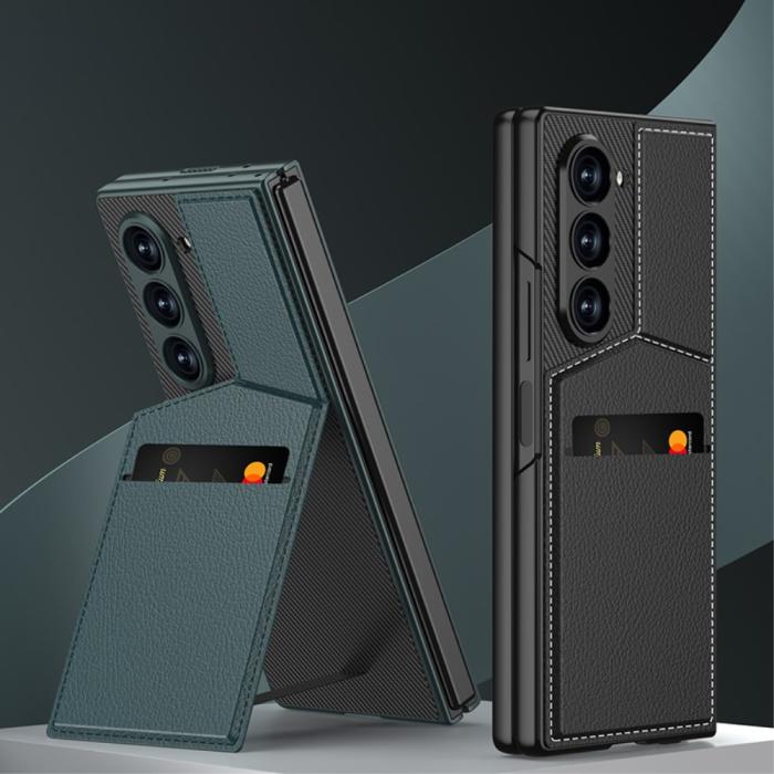 Bild 5, GKK GKK Galaxy Z Fold 6 Skal Med Korthållare Läder Svart - Teknikhallen.se
