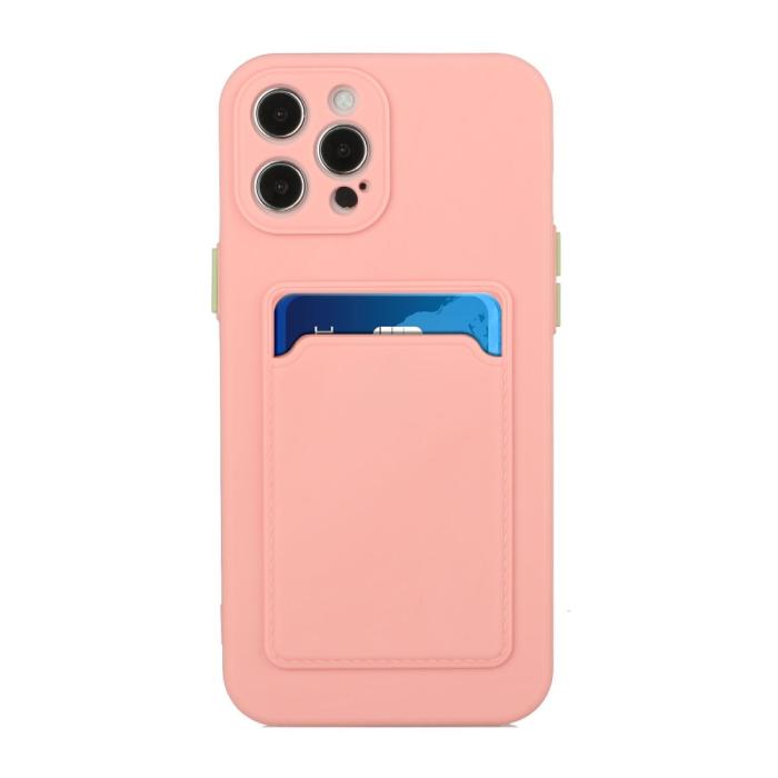 Bild 2,  iPhone 13 Pro Skal Med Kortfack Ljus Rosa - Teknikhallen.se
