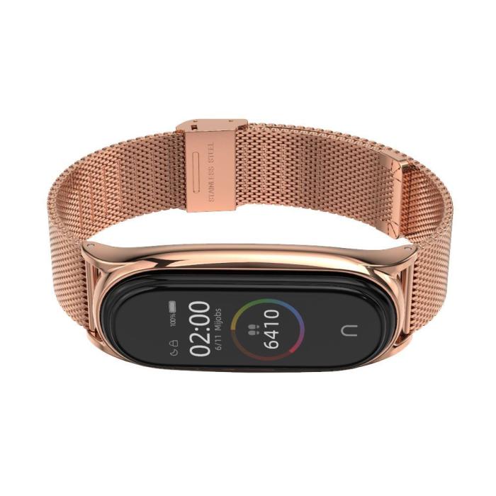 Bild 3, Tech-Protect Tech-Protect Milanese Metall Armband Xiaomi Mi Smart Band 5/6 Roséguld - Teknikhallen.se