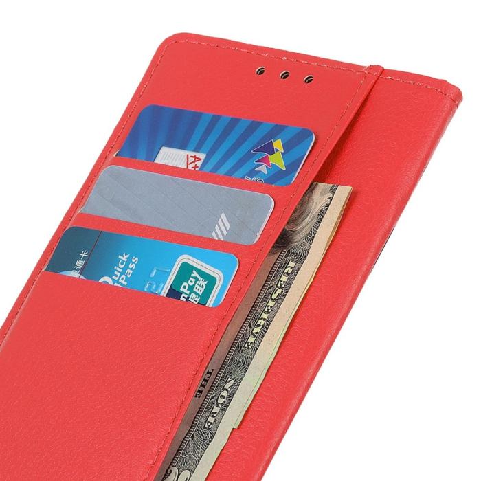 Bild 4,  Samsung Galaxy A16 Fodral Litchi Läder Röd - Teknikhallen.se