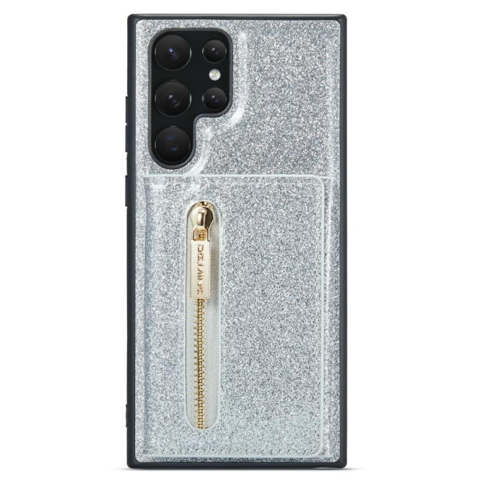 Bild 5, DG.MING DG.MING Galaxy S24 Ultra Skal Magnetisk Plånbok Glitter Silver - Teknikhallen.se