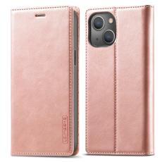 LC.IMEEKE LC.IMEEKE iPhone 15 Plus Fodral Flip L&auml;der Ros&eacute;guld - Teknikhallen.se